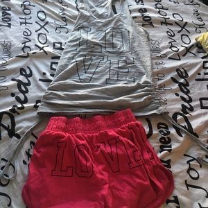 Tank top and shorts pajama set